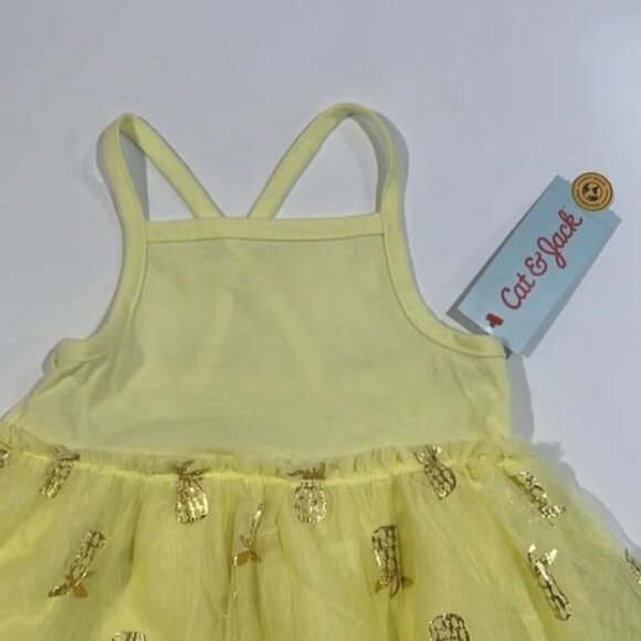 3/$15  Cat & Jack – Girls’ Yellow 2T Pineapple Print Dress w/Gold Accents - Picture 2 of 7